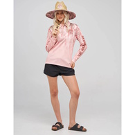Checker Hueys Women's Upf 50 Fishing Jersey - Pink Camo