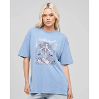 Siren Angel Women's Oversized Tee - Cornflower Blue Washed