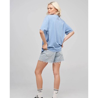 Siren Angel Women's Oversized Tee - Cornflower Blue Washed