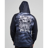 Skull Paradise Jungle Upf 50+ Hooded Mask Fishing Jersey - Black