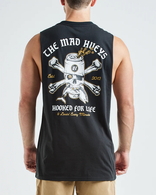 Hooked For Life Short Sleeve Muscle Tee Shirt - Black