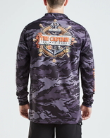 Captain Wheel Long Sleeve Upf50+ Fishing Jersey - Black