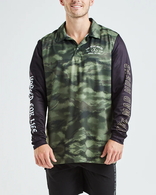 Hooked For Life Long Sleeve Fishing Jersey - Camo