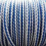 8mm Diamond Braid Floating Water Ski Rope (P/Mtr) - Blue/White