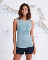 Go Fish Womens Muscle Tank Singlet - Sage