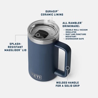 Rambler 24 Oz (710 Ml) Ceramic Lined Mug - Cape Taupe 