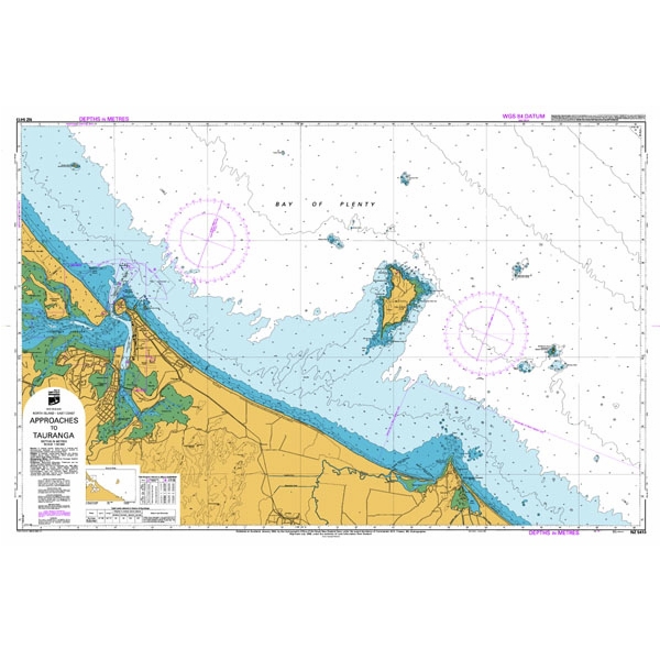 Nz5413 Navigation Chart - Approaches To Tauranga (W/Plastic Zip Wallet ...