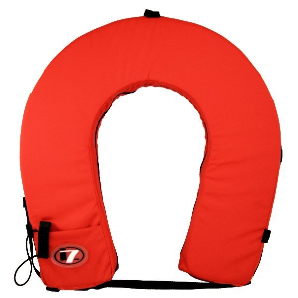 Red Horseshoe Lifebuoy With Whistle & Reflectors