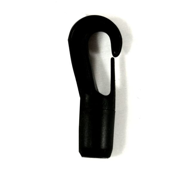 Black Shock Cord Carabiner Clip - 6-8Mm