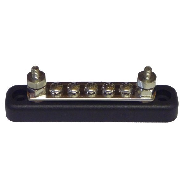 5 Gang 2-Stud Chromed Copper Bus Bar 100 Amp