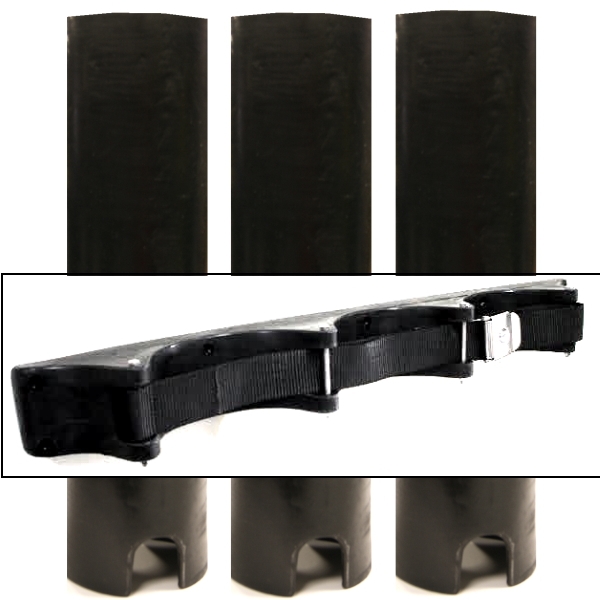 Triple Tuna Tube With Dive Rack Mount - Black