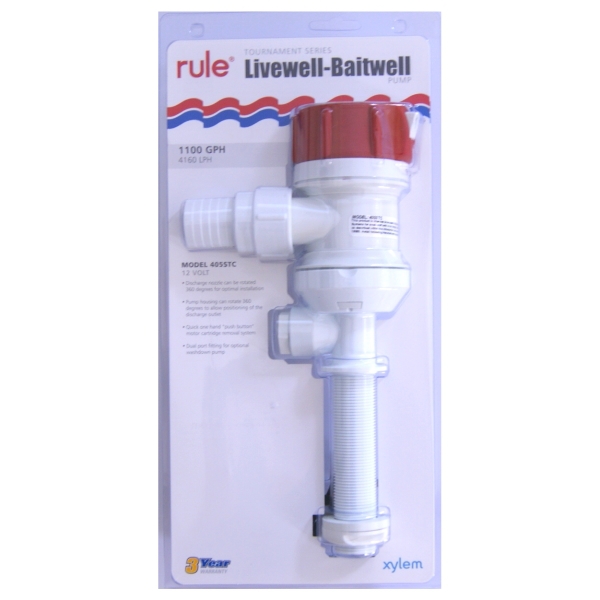 405Stc Live Bait/ Tuna Tube Pump Dual Port 12V 1100Gph