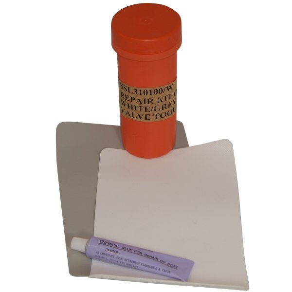 Inflatable Boat & Sup Repair Kit Pvc - W/Valve Tool (White/Grey) 
