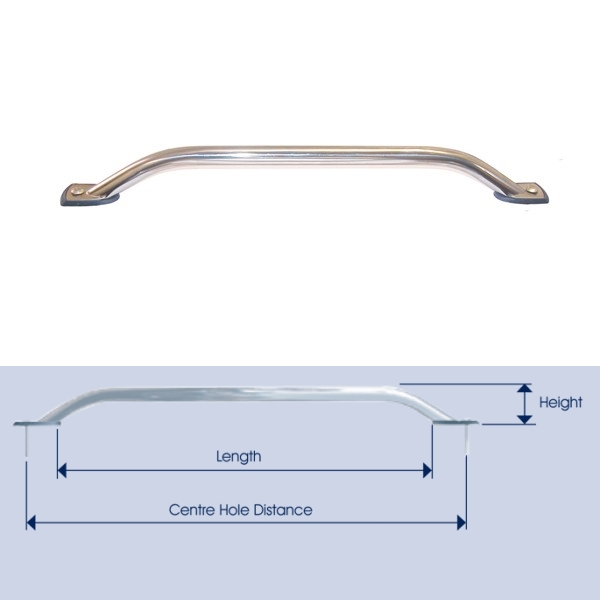 Ss Top Mount Handrail 305Mm Long (383Mm Centres)