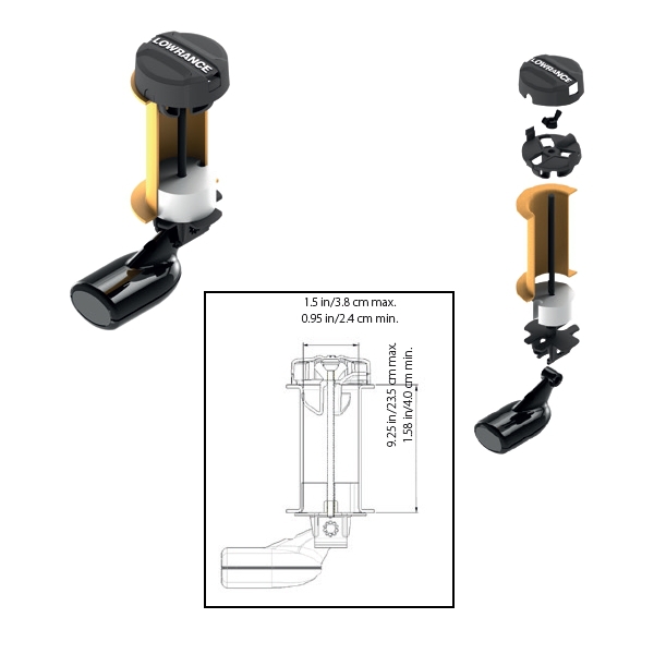 Lowrance Kayak Scupper Hole Transducer Mount Only