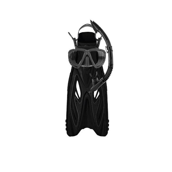 Rayzor Gold Mask Snorkel Fins Adult Set Black 