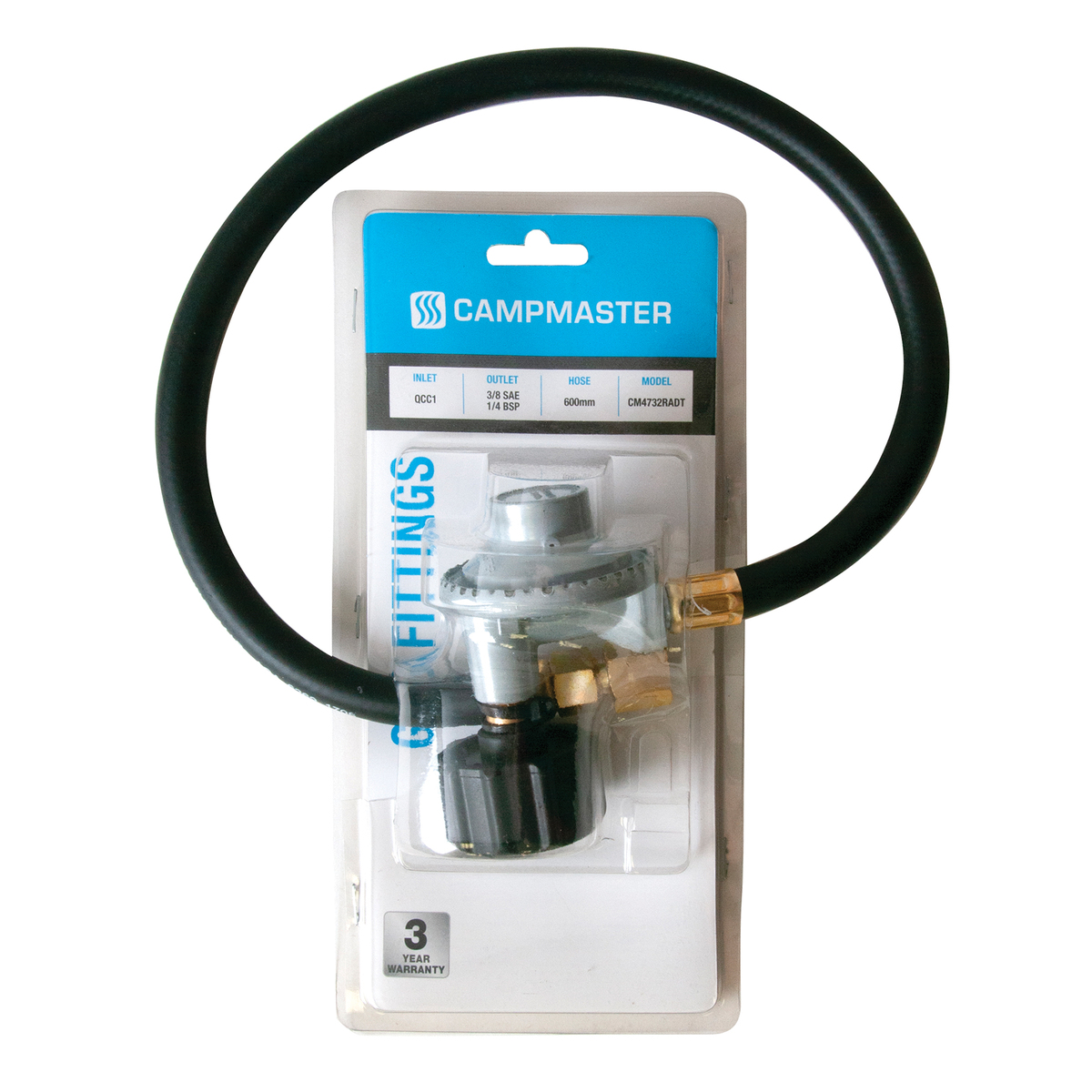Qcc1 Gas Cylinder Regulator With 280Mm Hose And Gauge Smart Marine