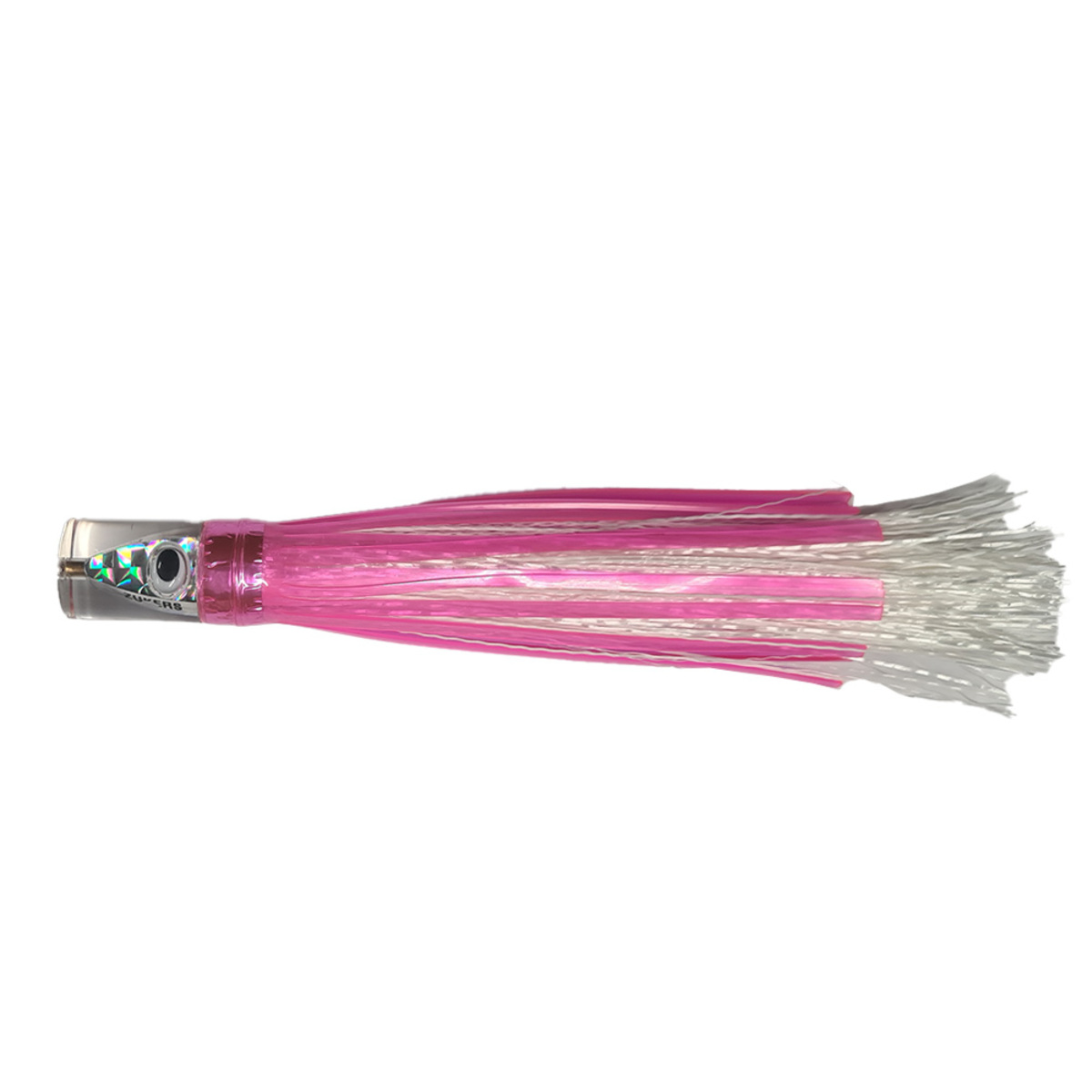 Zipper 8 Silver Head (White/Pink) Skirted Lure