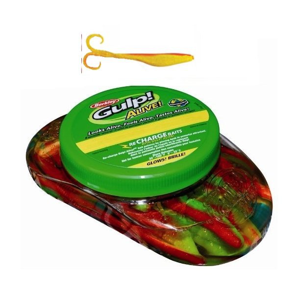 Gulp! Alive Tub Crazy Legs Softbaits-5" Curried Chicken