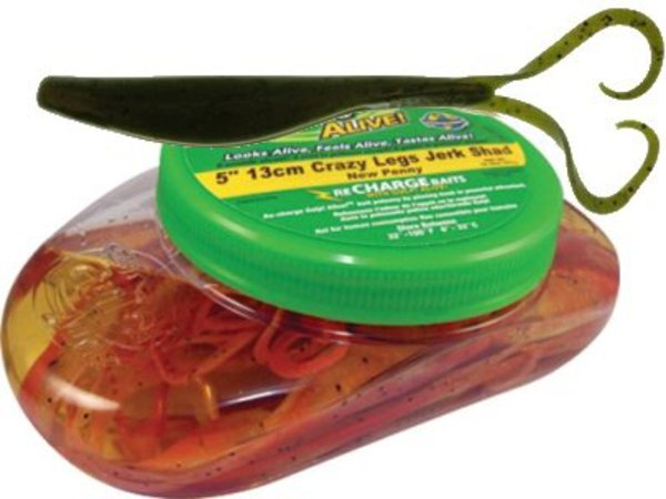 Gulp! Alive Tub Crazy Legs Softbaits-5" Watermelon