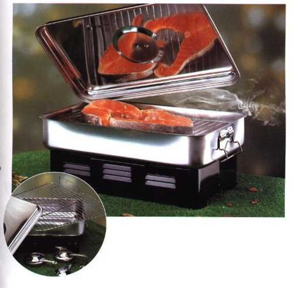 Smoker Cooker - Smokehouse for Fish Meat & Cooking BBQ with a Thermometer  5908277700614