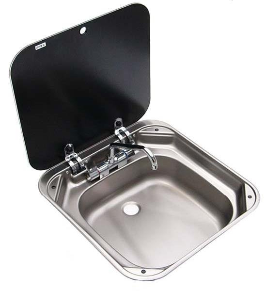 Ss Sink With Lid Folding Taps 420w X 440d Smart Marine